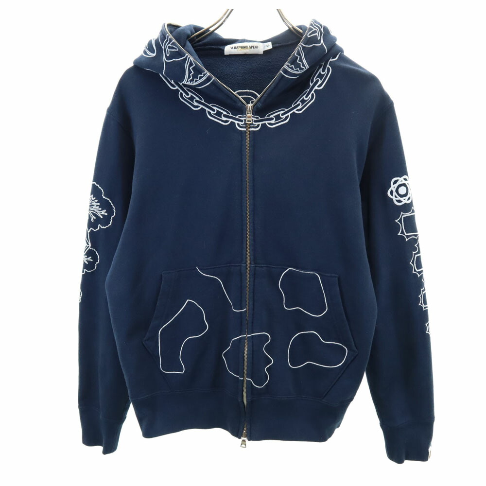 初期A BATHING APE 半袖フリースジャケット ネイビー　サイズM 初期A BATHING APE 半袖フリースジャケット ネイビーサイズM