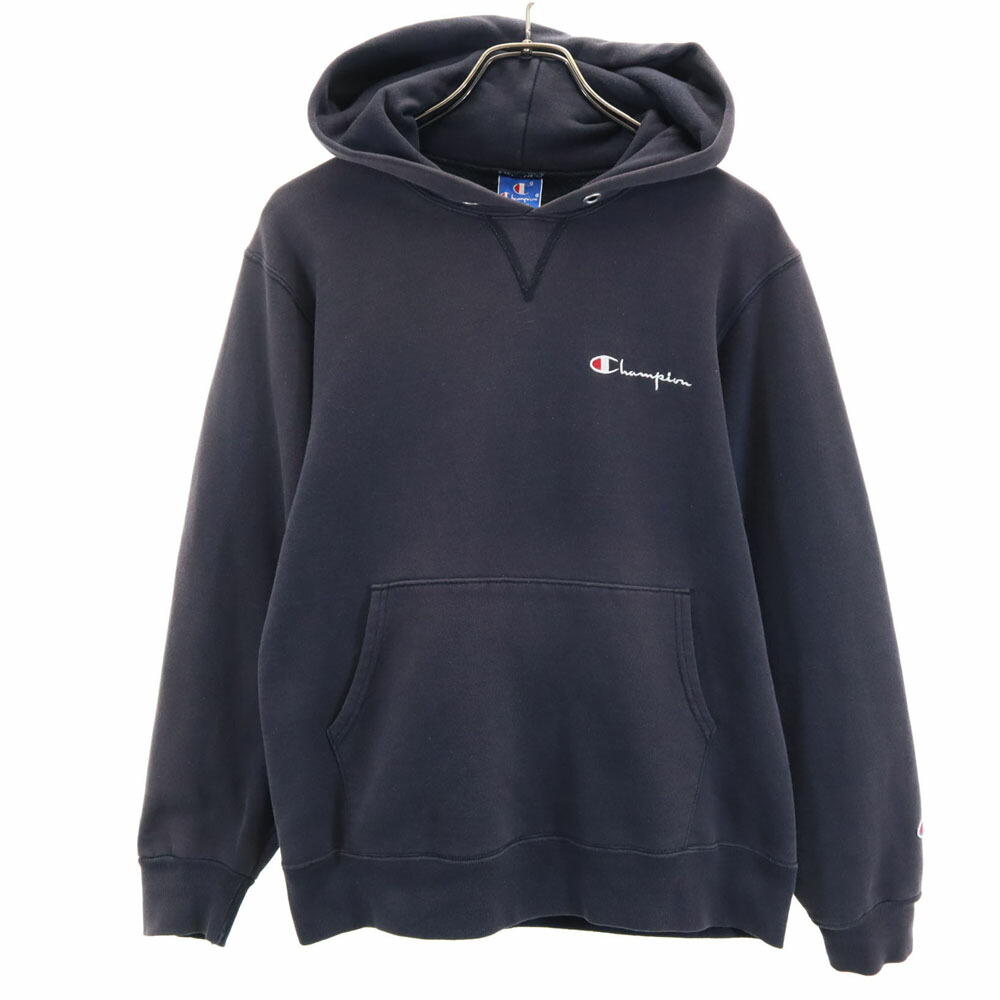 古着 Champion はやりっ子 90s USA製 年寄りの 青引き船 長袖 スウェットパーカー M 濃灰色薄墨色 裏起毛 メンズ 【中古】