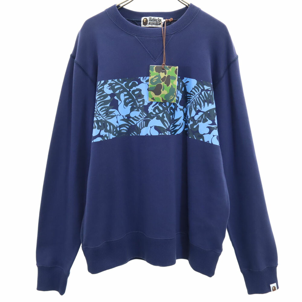 古着 未当て嵌める A BATHING APE アベイシングエイプ 長袖 汗水 調教師 L 青色 メンズ 【中古】 【PD】