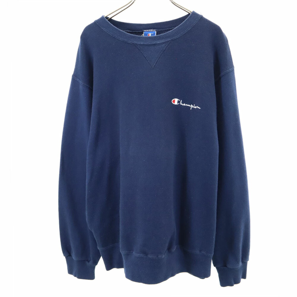 古着 Champion はやりっ子 90s USA製 年寄りの 青引き船 長袖 流汗 調教師 L 米国海軍 裏起毛 メンズ 【中古】 【PD】