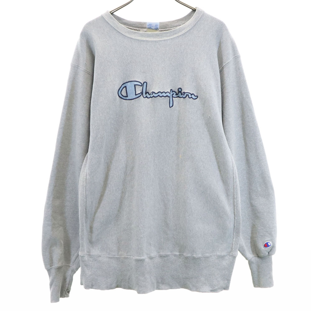 古着 Champion はやりっ子 90s リバースウィーブ USA製 年寄りの 長袖 流汗 調教師 L 薄墨色系 裏起毛 メンズ 【中古】