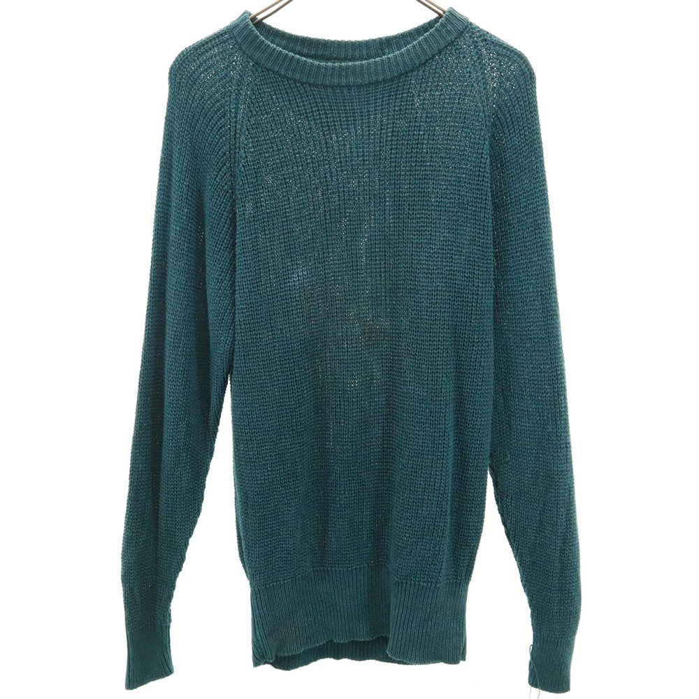 古着 ISSEY MIYAKE イッセイミヤケ 70s ヴィンテージ 長袖 リネン編み物 プルオーバー 緑であること系 メンズ 【中古】