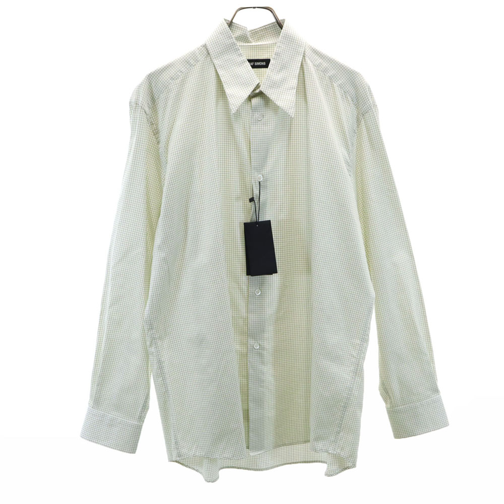 RAF SIMONS チェックシャツ 半袖 ロゴ 刺繍 RAF SIMONS ラフシモンズ 20AW Big fit shirt Life on Mars