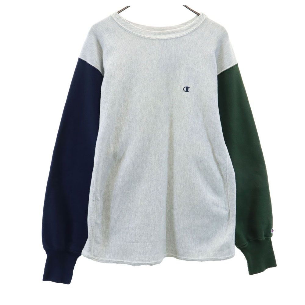 古着 Champion チャンピオン 90s リバースウィーブ REVERSE WEAVE USA製 クレイジーパターン 刺繍タグ XXL 長袖 トレーナー XXL グレー系 スウェット 裏起毛 メンズ 【中古】｜Bellis