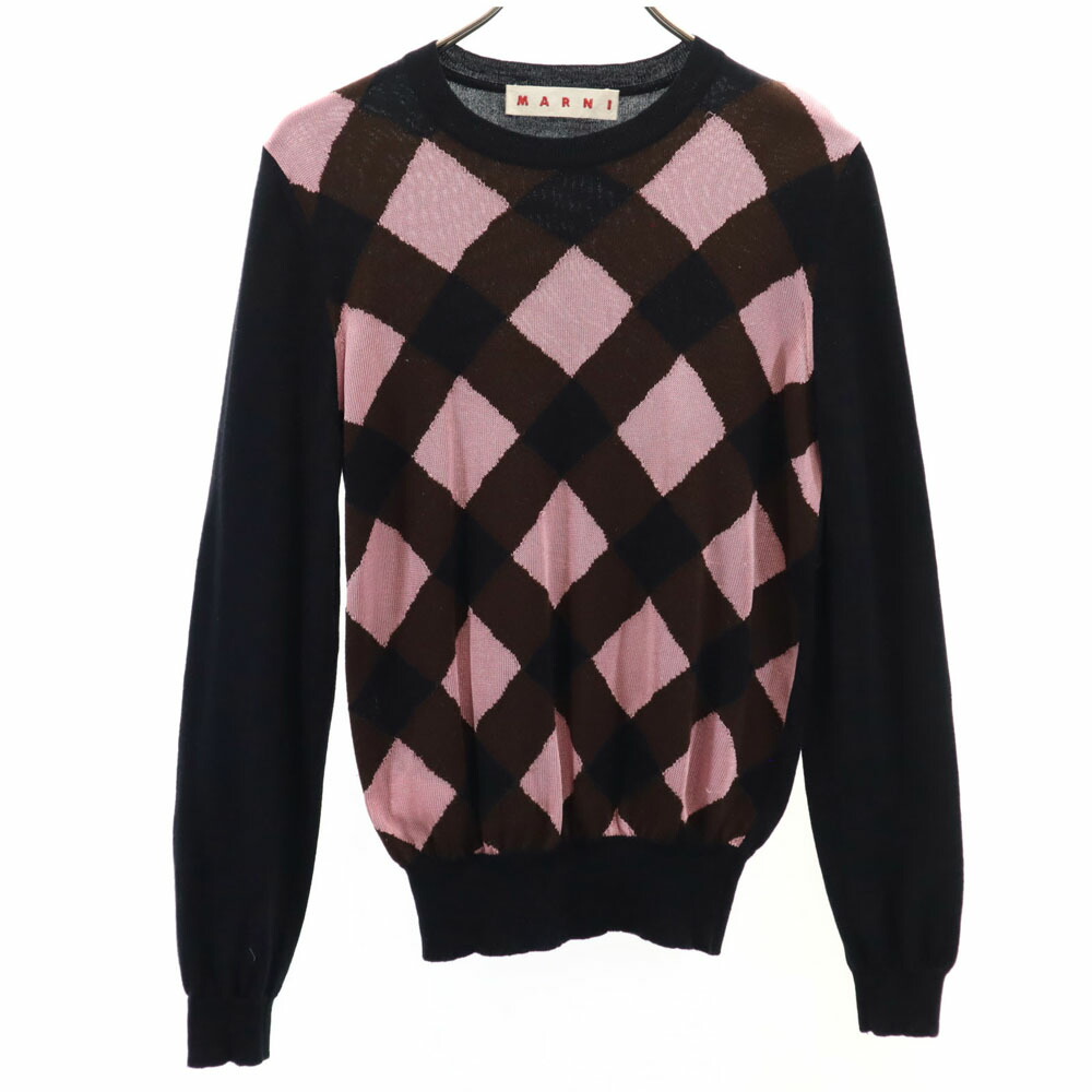 古着 MARNI マルニ 絨毛混ぜ合わせる 照合のしるし 長袖 プルオーバー 40 黒いこと系 編み物 レディース 【中古】 セーター-トップス