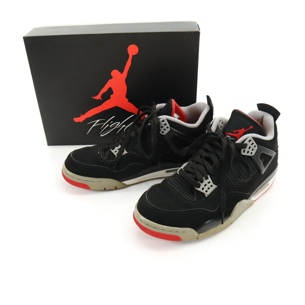 古着 NIKE AIR JORDAN ナイキ エアジョーダン 4 レトロ 乱痴気騒ぎ 食麺麭 スニーカー 28.5 黒いこと 308497-060 4 RETRO OG BRED メンズ 【中古】 【PD】
