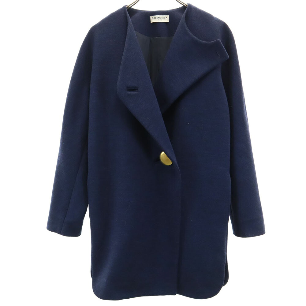 古着 BALENCIAGA バレンシアガ フランス製 コート 34 ネイビー レディース 【中古】｜Bellis
