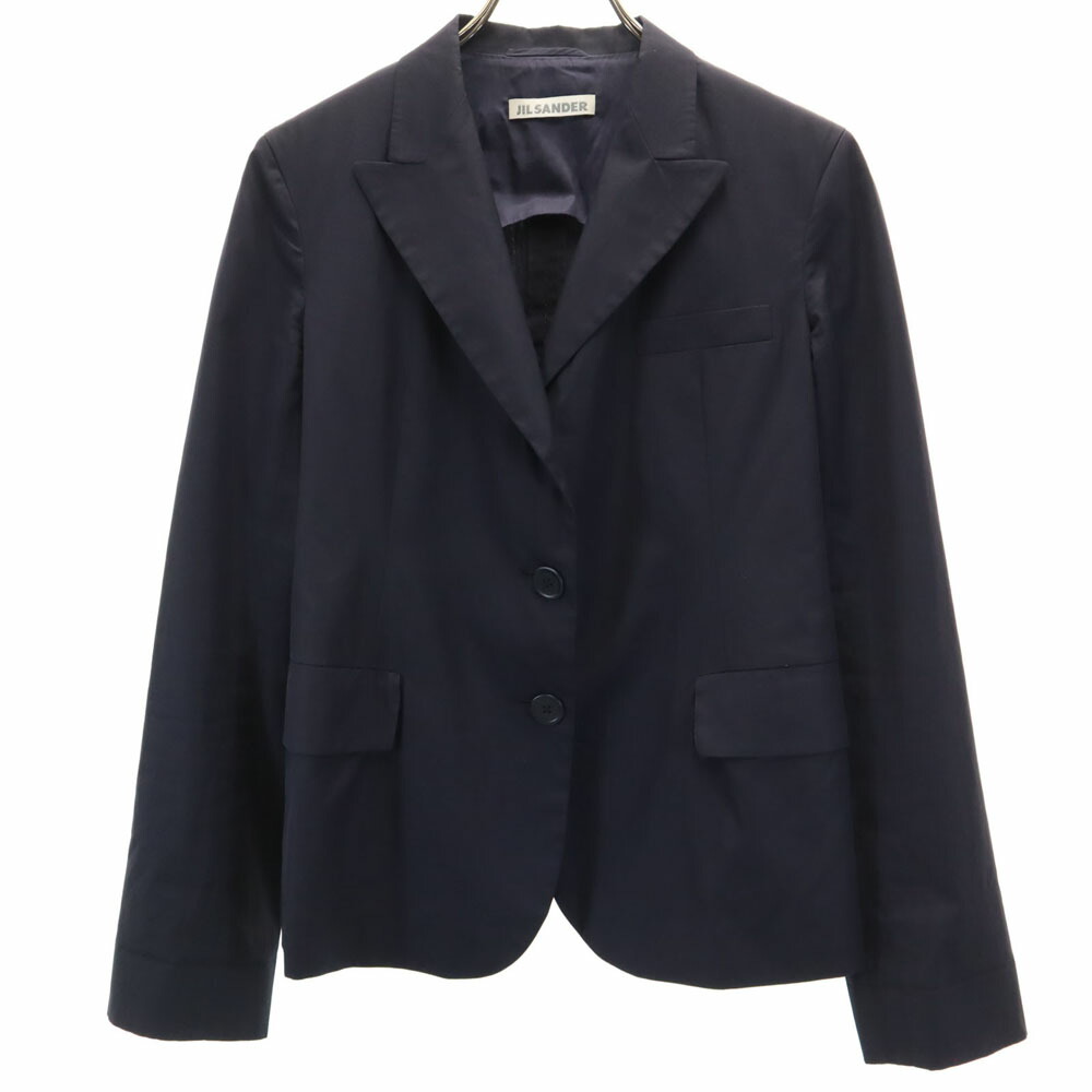 古着 JIL SANDER ジルサンダー イタリア製 テーラードジャケット 34 ネイビー ブレザー レディース 【中古】