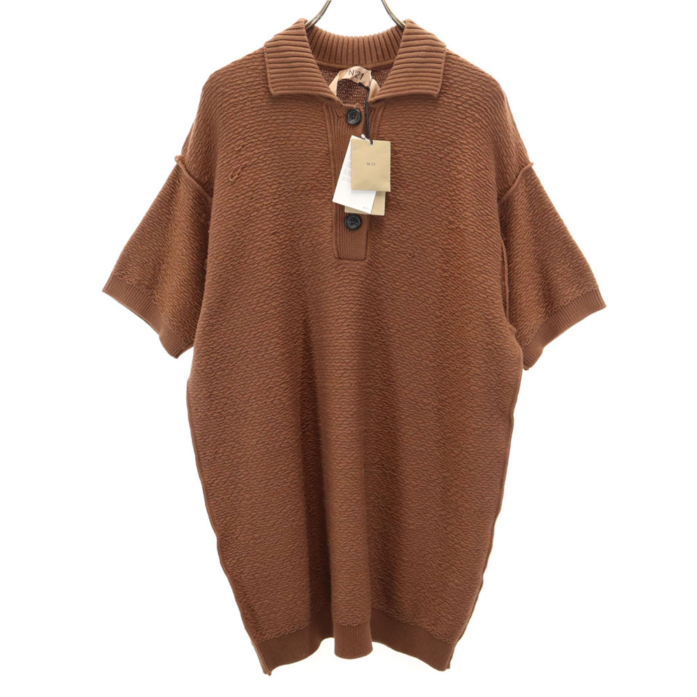 古着 N&deg;21 ヌメロ ヴェントゥーノ 半袖 ニット ワンピース 38 ブラウン レディース 【中古】｜Bellis