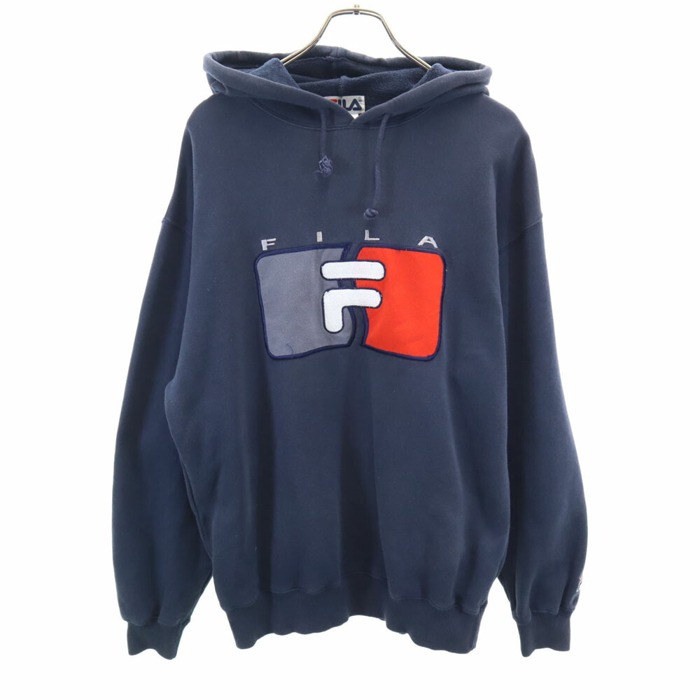 90s★FILA/フィラ★スウェットパーカー★フーディー★イエロー/黄赤白★S 古着 FILA フィラ 90s オールド 長袖 スウェットパーカー L