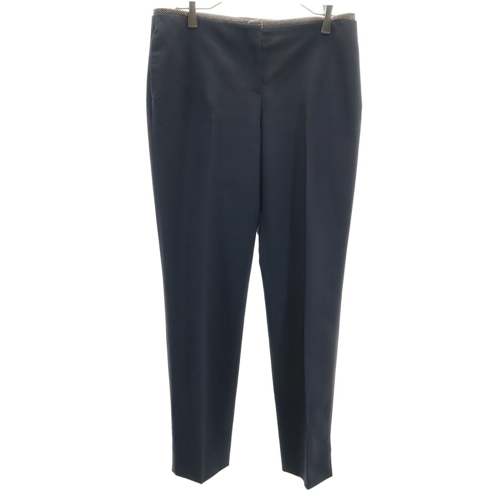 古着 JIL SANDER ジルサンダー イタリア製 ウールブレンド スラックスパンツ 36 ネイビー レディース 【中古】