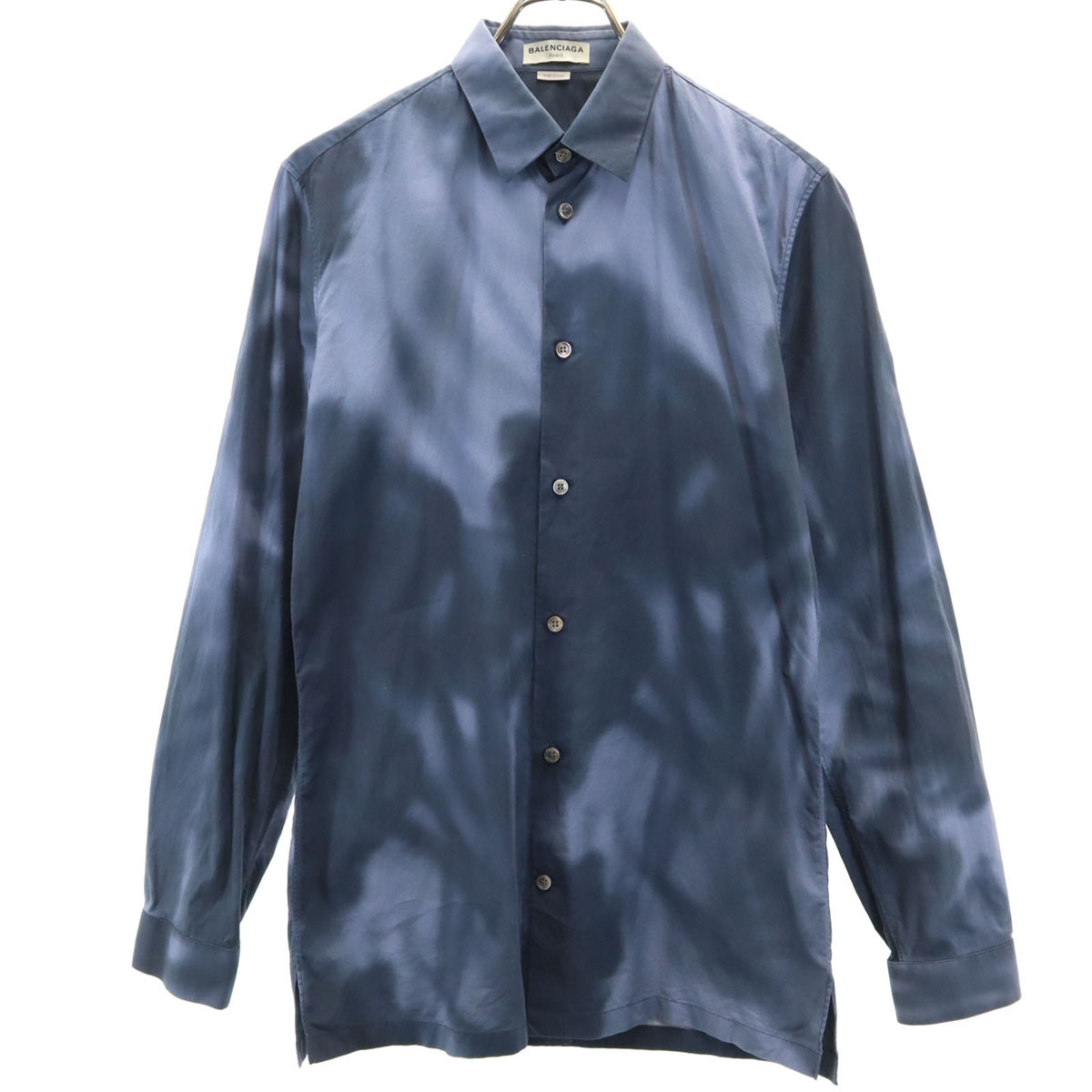 古着 BALENCIAGA バレンシアガ イタリア製 タイダイ柄 長袖 シャツ 38 ネイビー メンズ 【中古】|Bellis