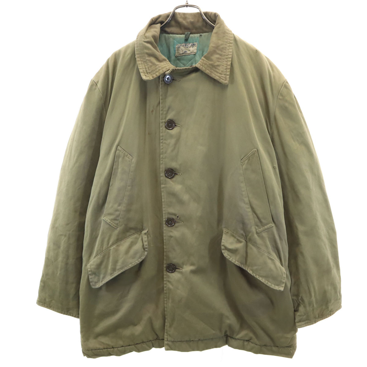 古着 VINTAGE ヴィンテージ 40s 50s クラウンジップ 弾機クラ 民間品 B－9印字機 飛翔上衣 カーキ ボンネット手抜かり メンズ 【中古】