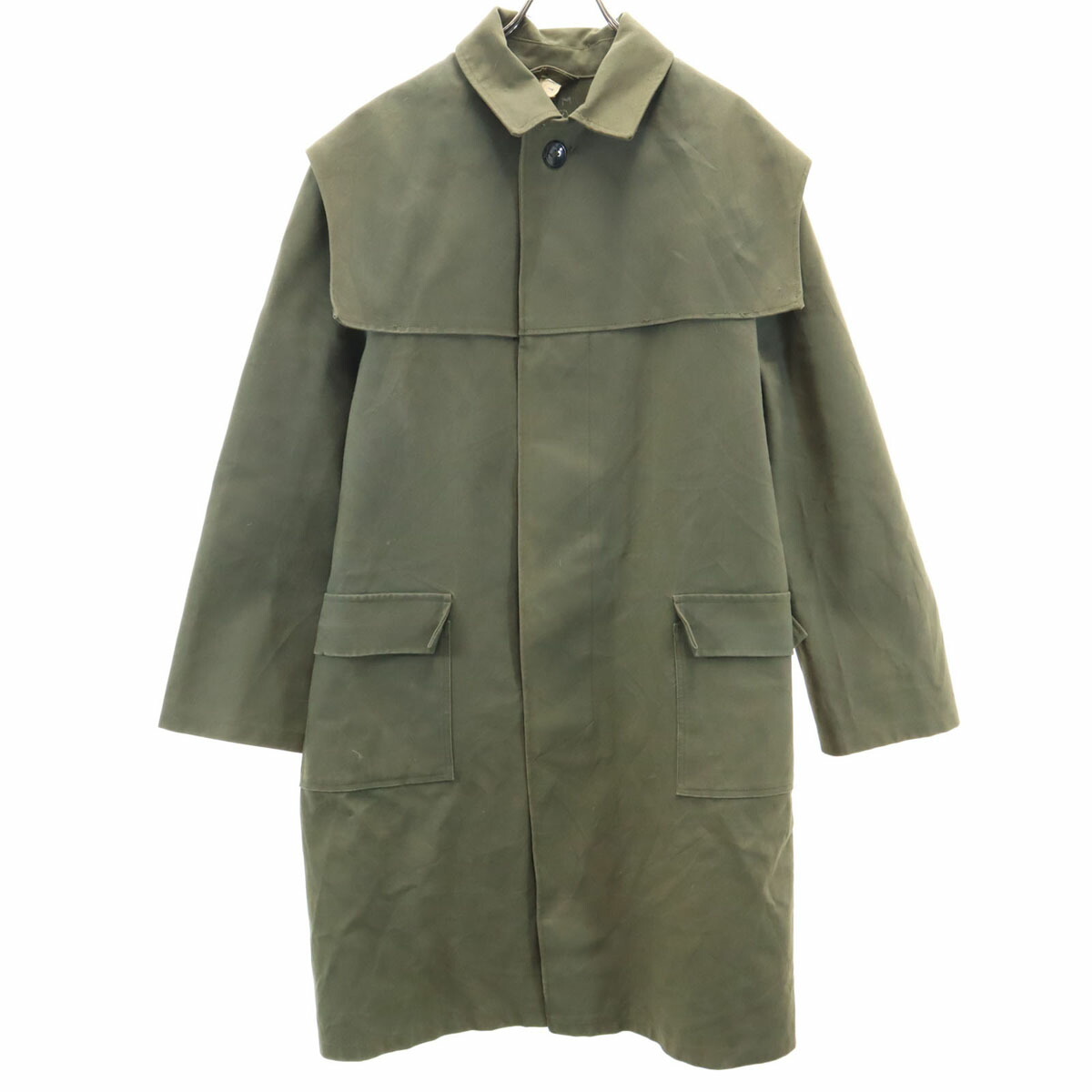 古着 ハンガリー軍 60s 70s ヴィンテージ ステンカラーコート 170-53 カーキ フード、ベルト欠損 メンズ 【中古】