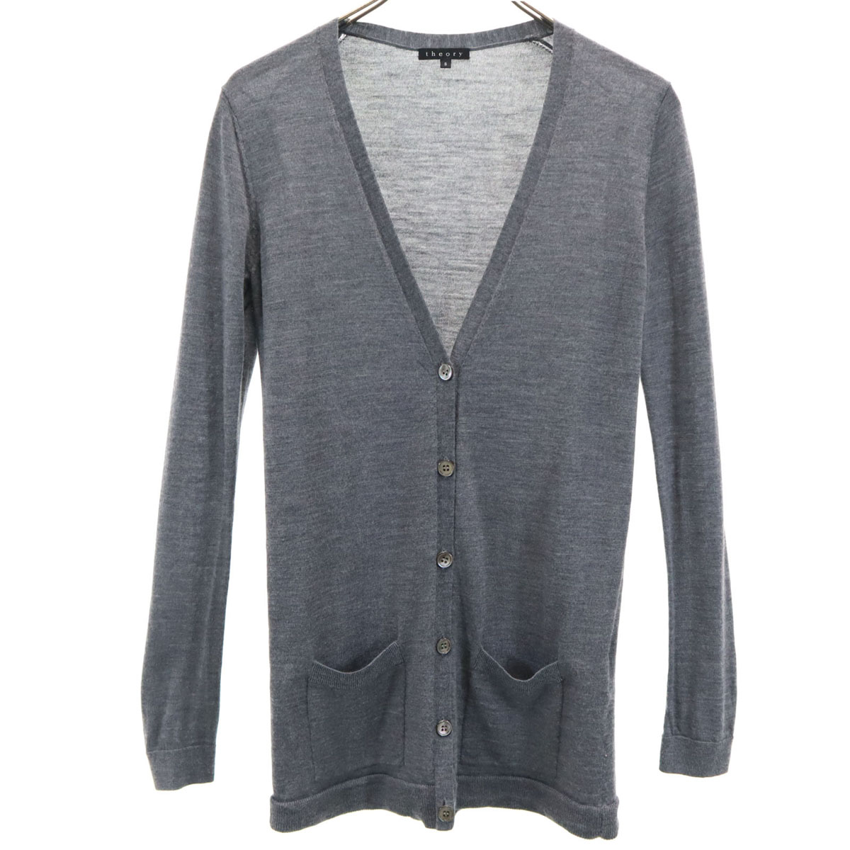 セオリー theory luxe *コットンリネン混ニットカーディガン*38薄手羽織クルーネックシンプルホワイト(27-2507-23)【82G52】 theory luxe セオリー *コットンリネン混ニットカーディガン*38