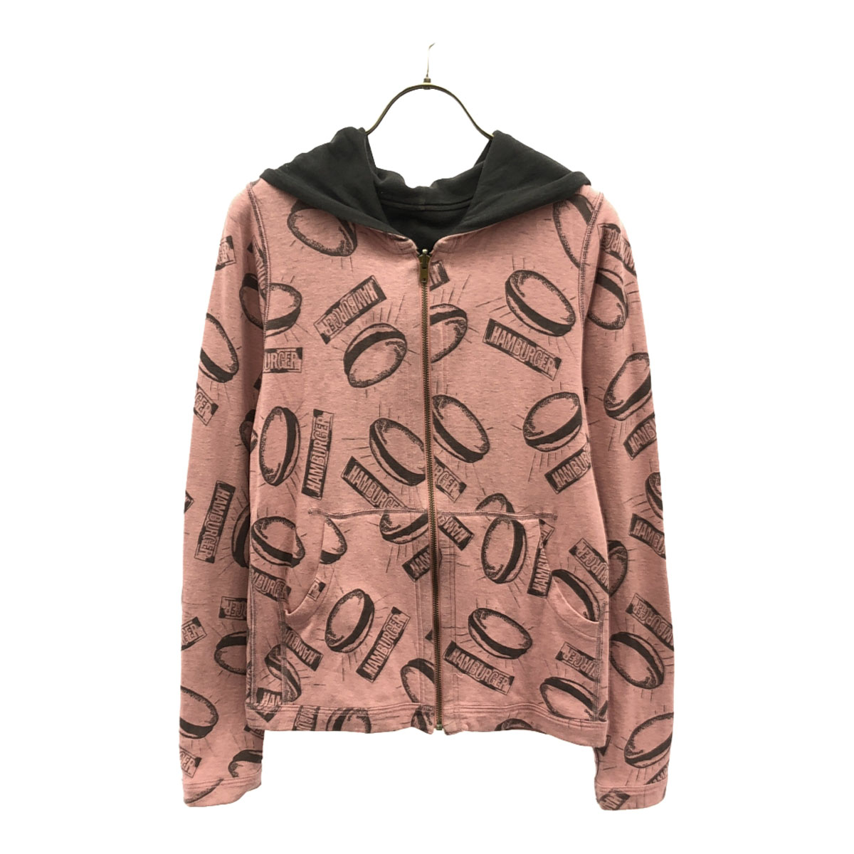 古着 ANDY WARHOL BY HYSTERIC GLAMOUR アンディウォーホル バイ ヒステリックグラマー 日本製 長袖 リバーシブル スウェットパーカー ジップパーカー FREE ピンク系 レディース 【中古】｜Bellis