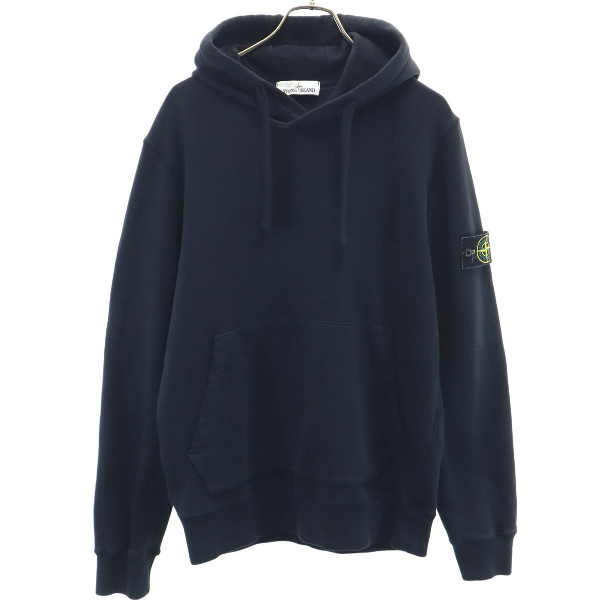 古着 STONE ISLAND ストーンアイランド ルーマニア製 長袖 パーカー M ブラック 裏起毛 メンズ 【中古】｜Bellis 34,177円