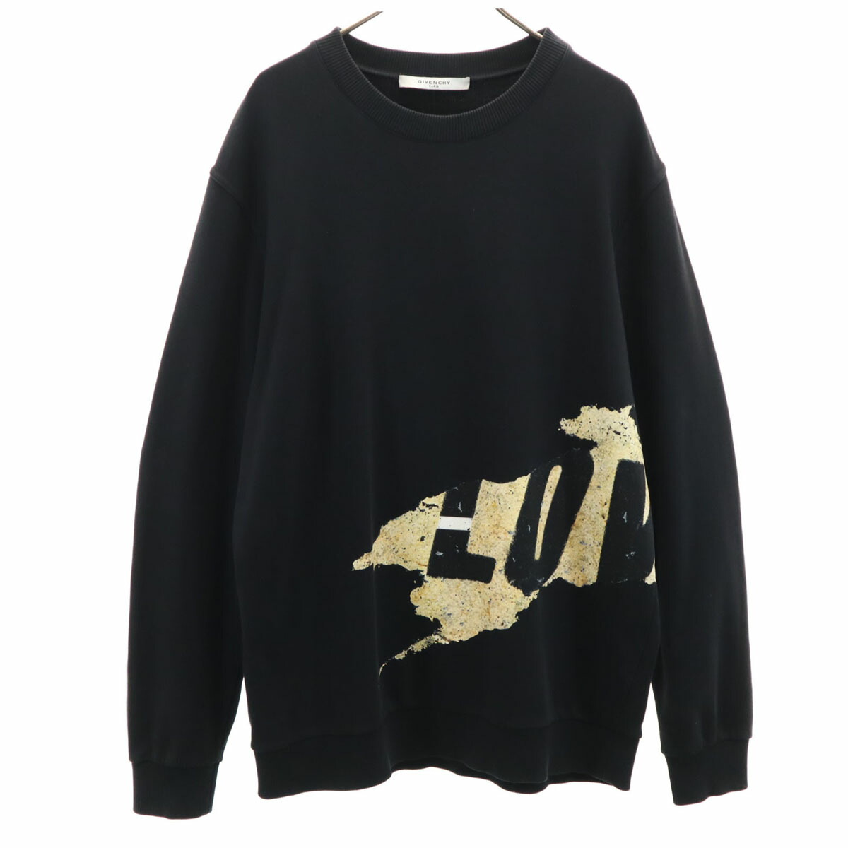 古着 Givenchy ジバンシー 15AW ポルトガル共和国製 長袖 LOVEロゴタイプ 調教師 L 黒いこと 汗水 メンズ 【中古】
