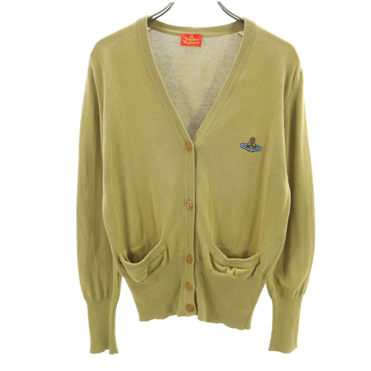 Vivienne Westwood 長袖ニットカーディガン ｵｰｶﾞﾆｯｸﾊｲﾂｲｽﾄｺｯﾄﾝﾍﾞｰｼｯｸｸﾙｰﾈｯｸｶｰﾃﾞｨｶﾞﾝ（ニット/セーター