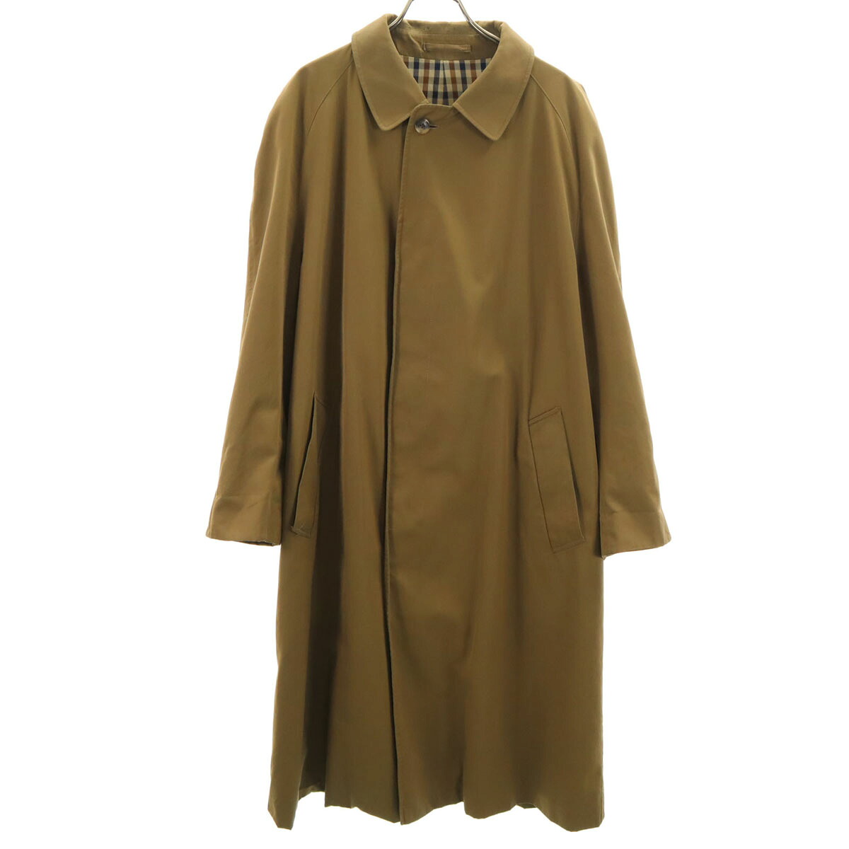 古着 Aquascutum アクアスキュータム 60s 70s イングランド製 ヴィンテージ Aqua5 ステンカラーコート オリーブ メンズ 【中古】｜Bellis