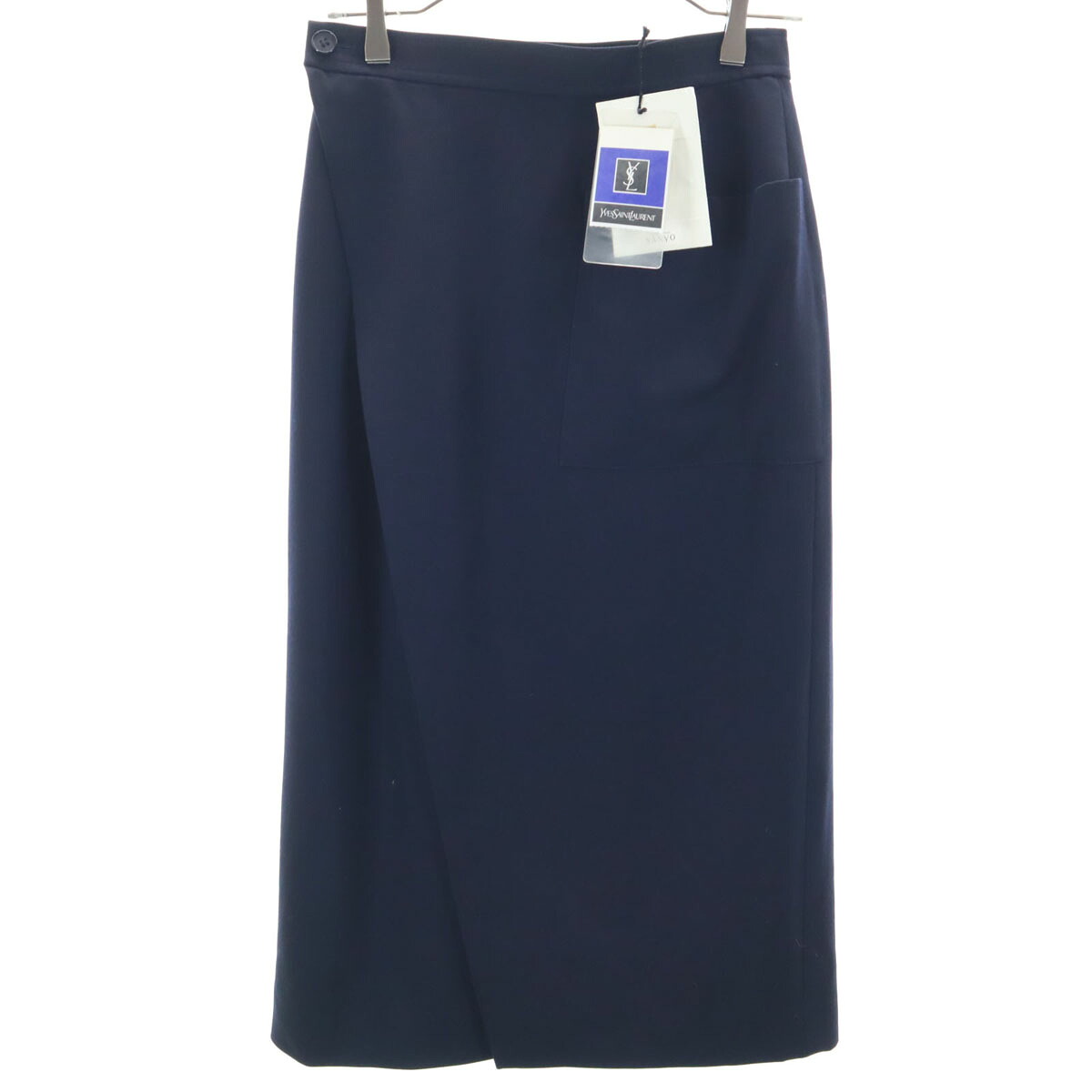 古着 YVES SAINT LAURENT イヴサンローラン 90s オールド ロング丈 ラップスカート L ネイビー レディース 【中古】｜Bellis