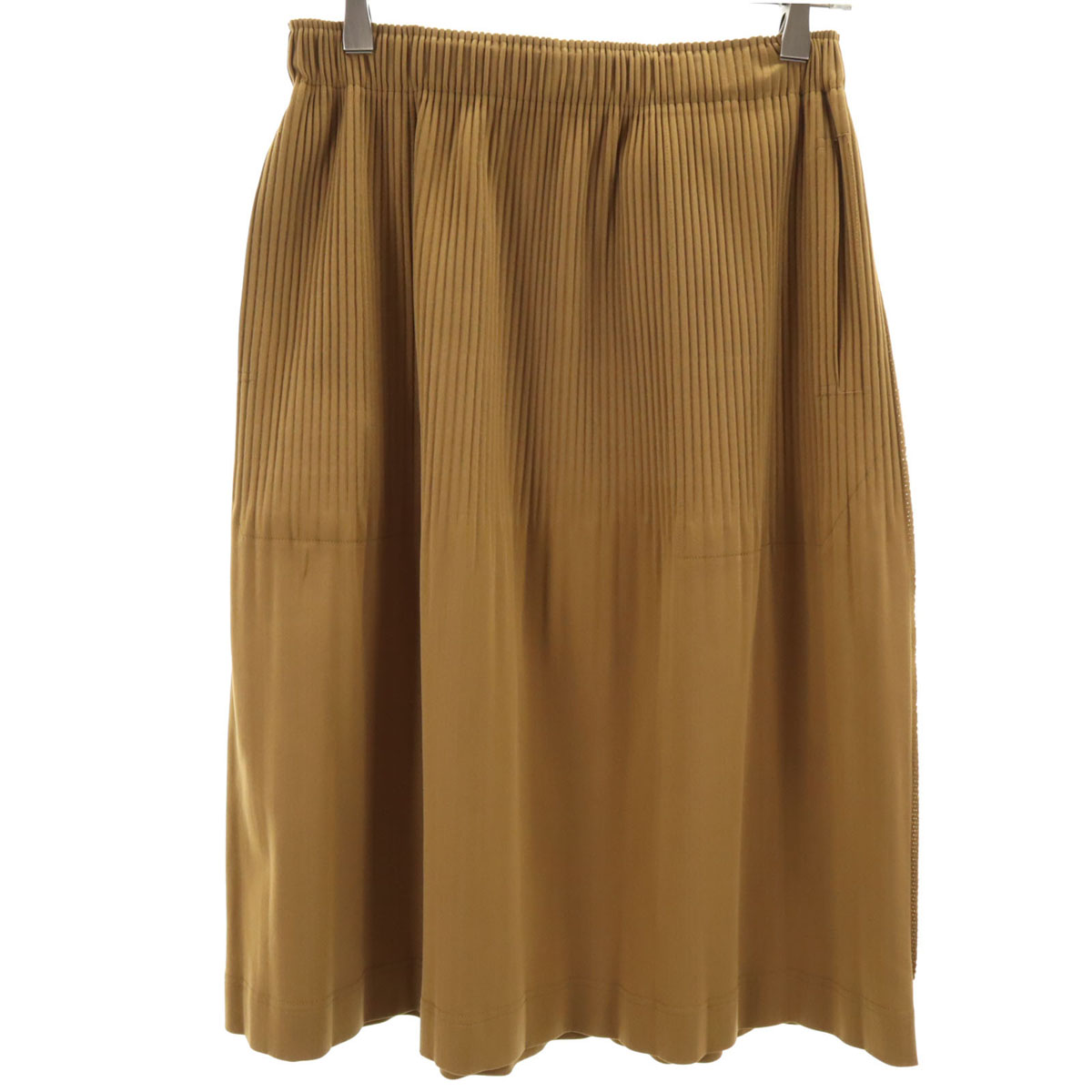 古着 ISSEY MIYAKE me イッセイミヤケミー 日本製 ミディ丈 プリーツスカート ブラウン レディース 【中古】｜Bellis 12,166円