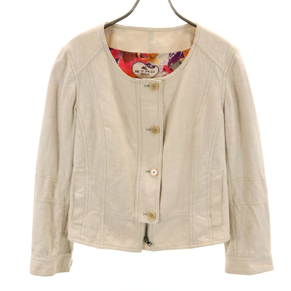 古着 ETRO エトロ イタリア製 上衣 46 ベージュ レディース 【中古】