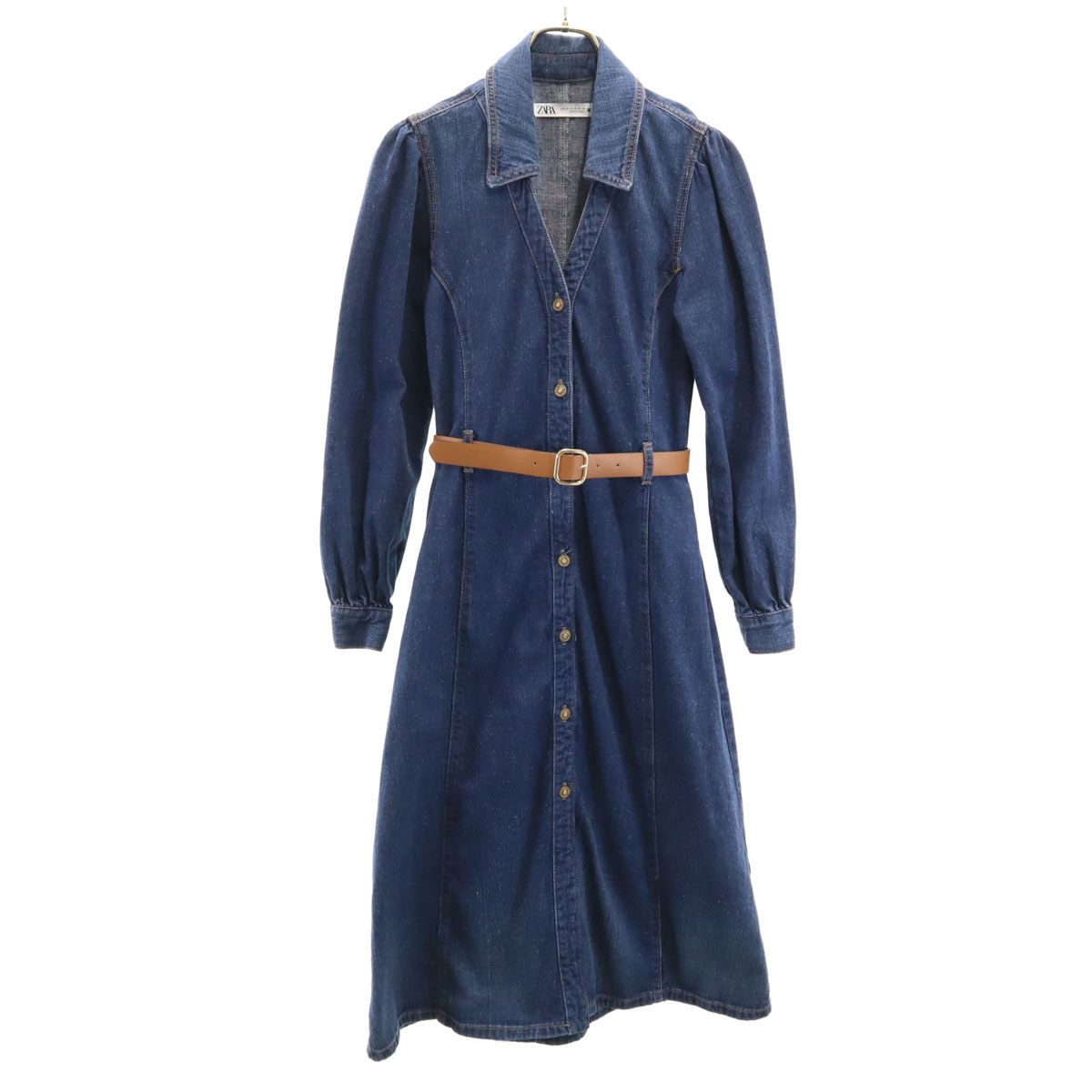 ZARA ザラ ツィード 長袖 ワンピース ジャケット ネイビー レディース ZARA ザラ ツィード 長袖 ワンピース ジャケット ネイビー