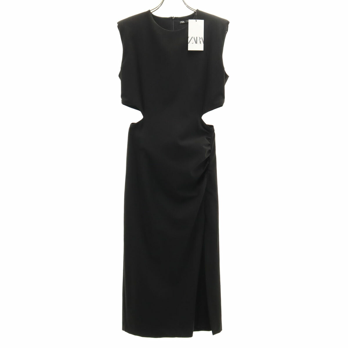 ZARA ベージュ ノースリーブワンピース XS ZARA - 【未使用】ZARA ノースリーブシャツワンピース ベージュ