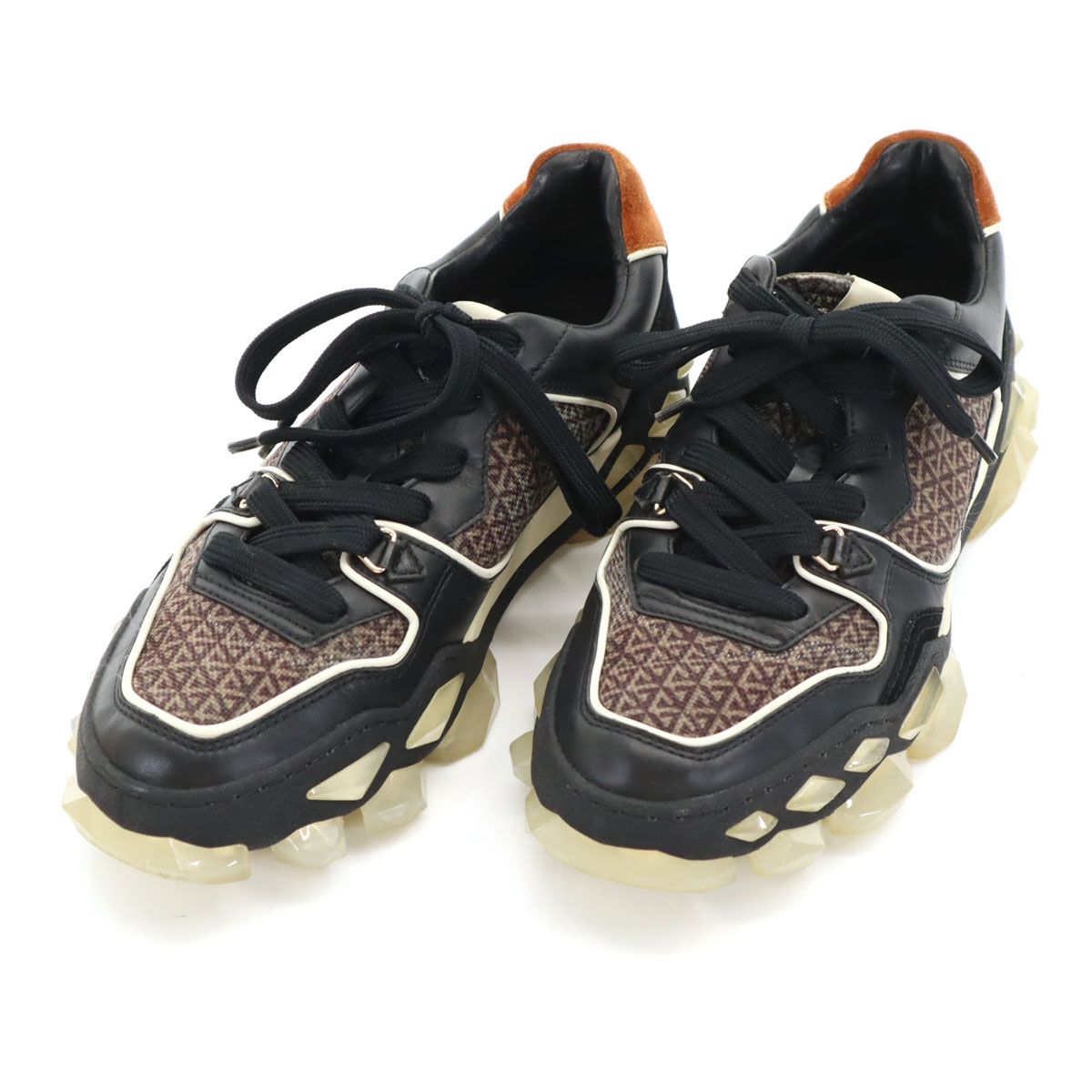古着 JIMMY CHOO ジミーチュウ DIAMOND X TRAINER スニーカー 40 黒いこと FHF 204 保護すること袋付き添い人 メンズ 【中古】 【PD】