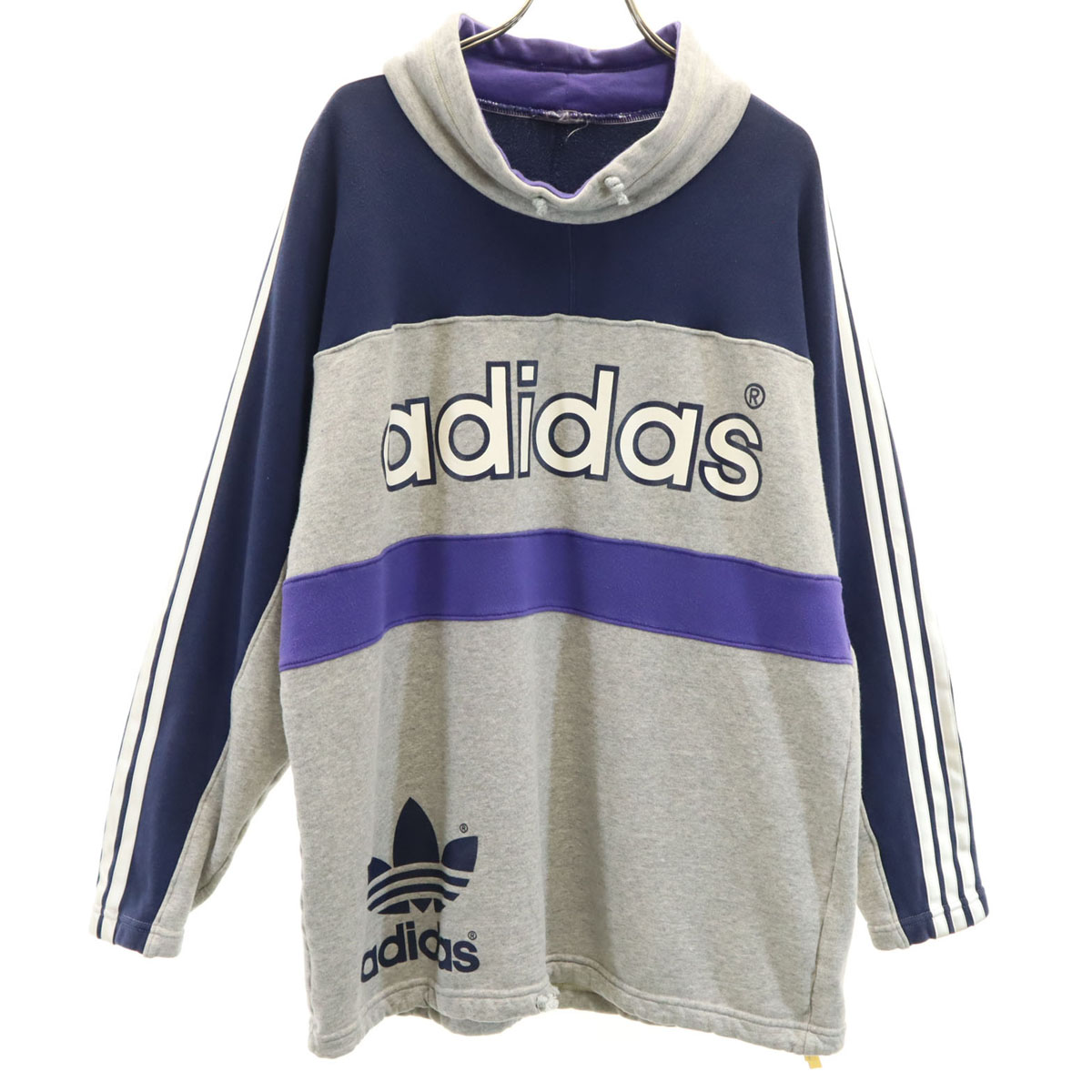 【神配色】アディダス スウェット 80s 銀タグ ロゴ刺繍 ゆるだぼ 美品 希少 ヴィンテージ☆80s adidas 銀タグ スウェット トレーナー プル