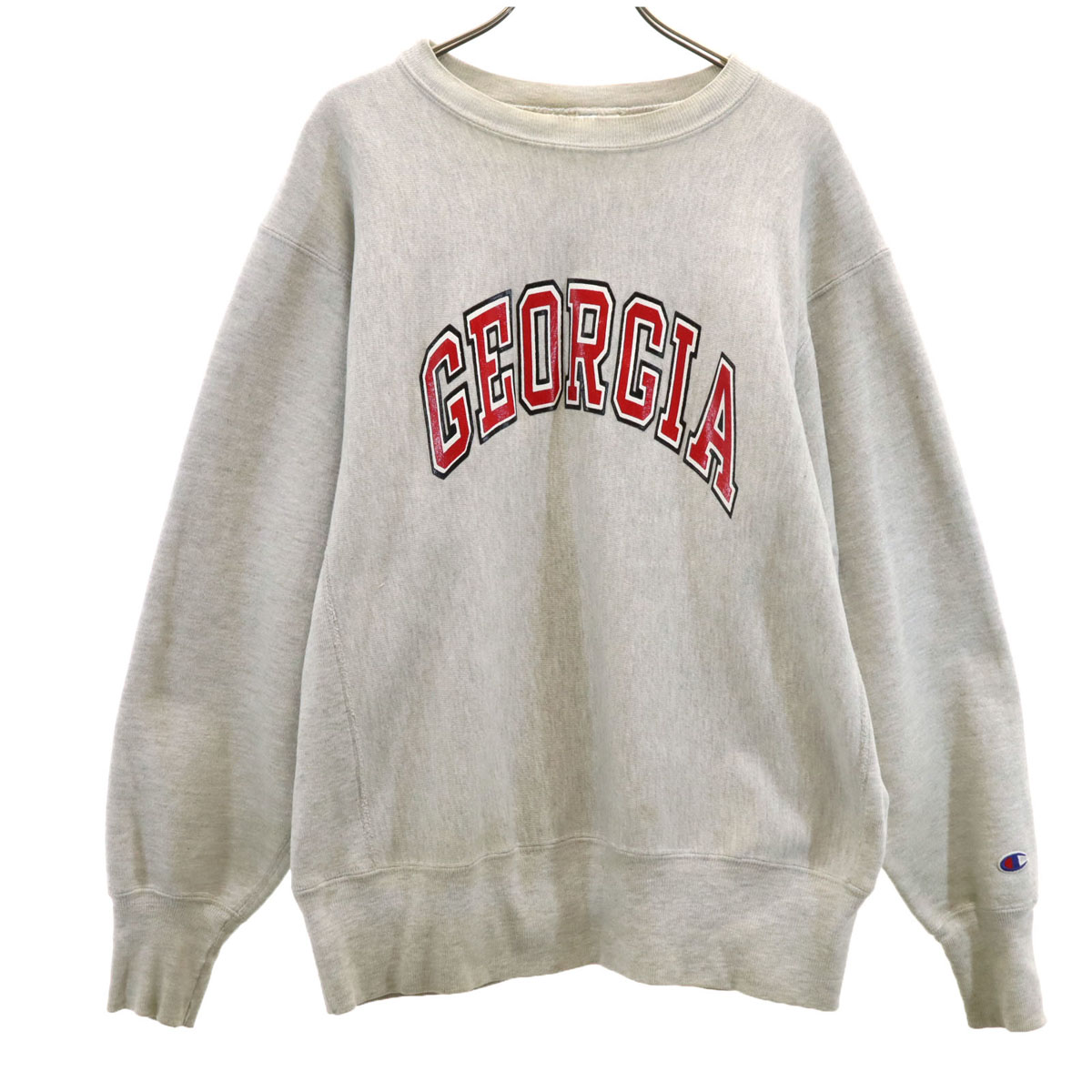 古着 Champion はやりっ子 90s USA製 リバースウィーブ 年寄りの 刺しゅう引き船 長袖 流汗 調教師 L 薄墨色 裏起毛 メンズ 【中古】