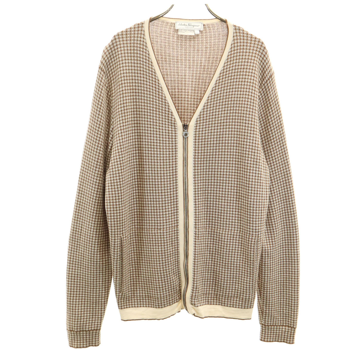 美品 サルヴァトーレフェラガモ 金ボタン ウール ニット カーディガン S 美品 サルヴァトーレフェラガモ 金ボタン ウール ニット