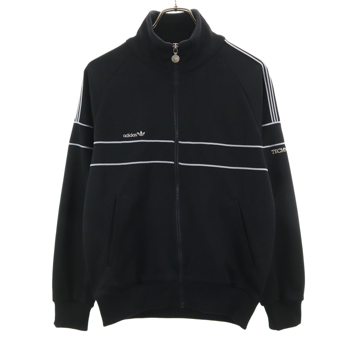 古着 adidas アディダス 70s 西ドイツタグ ヴィンテージ トラックジャケット M ブラック デサント テクノ ジャージ メンズ 【中古】|Bellis