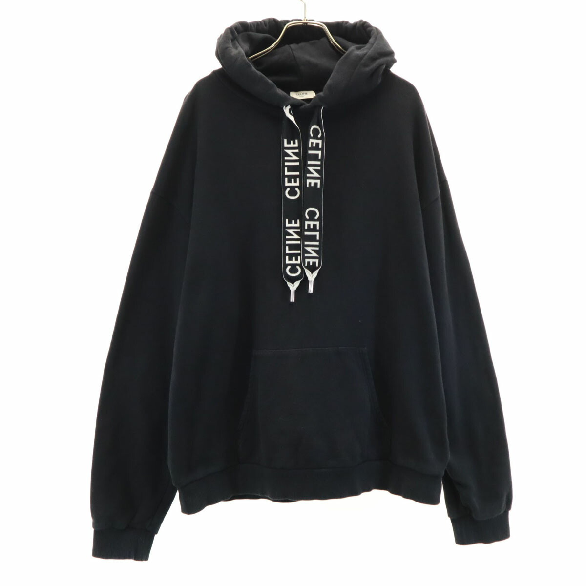CELINE 21AW ドローコード ロゴ ルーズ プルオーバー パーカー XL 9224j080017-1.jpg