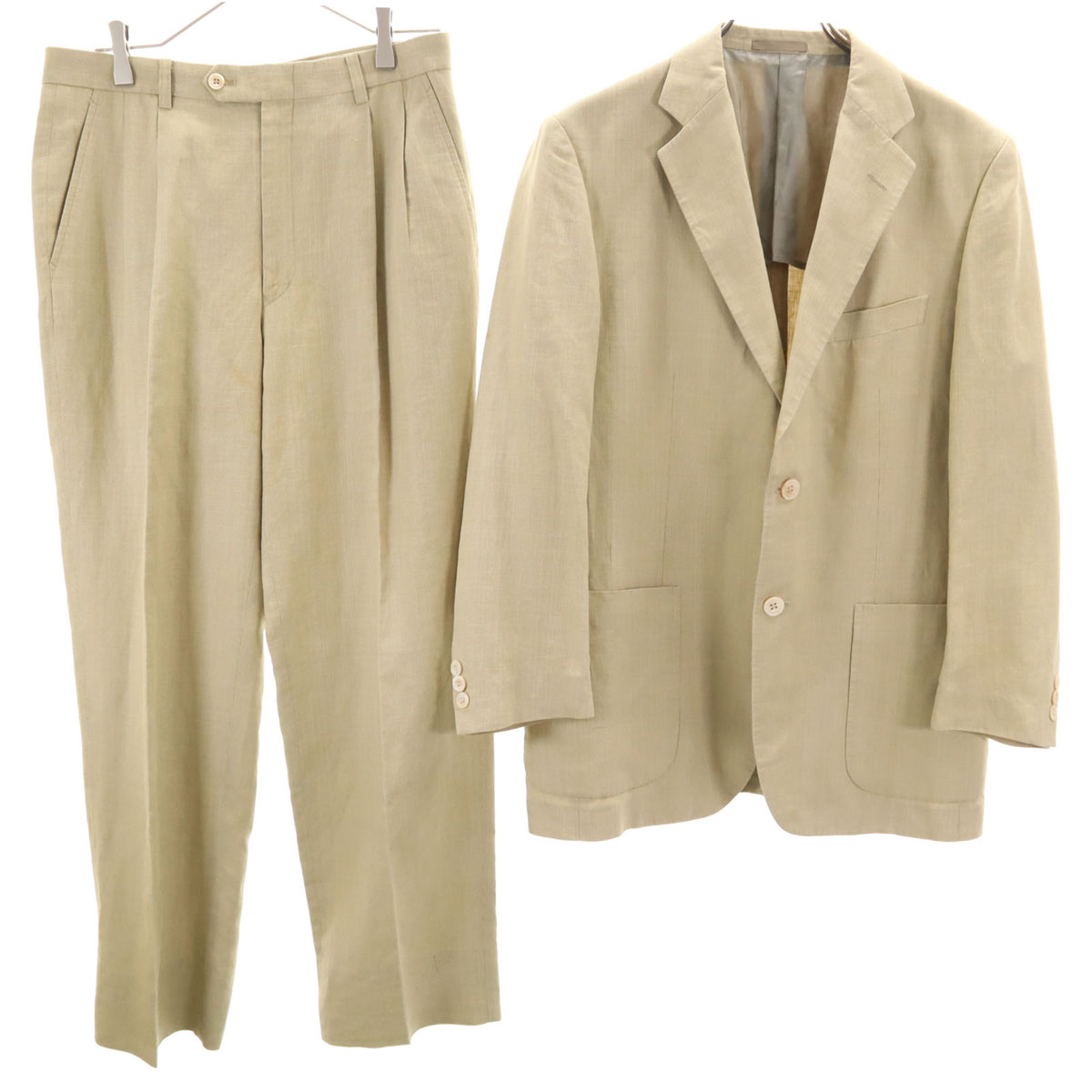 BURBERRY　ベージュ色のストレッチパンツスーツセットアップ　M～L　日本製 BURBERRY ベージュ色のストレッチパンツスーツセットアップ M～L 日本製