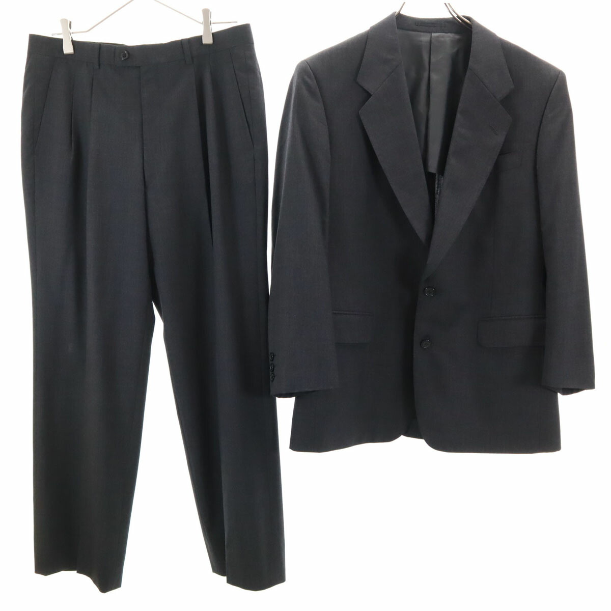 古着 LANVIN ランバン 80s 90s オールド パンツスーツ 上下 セットアップ 48 チャコールグレー メンズ 【中古】|Bellis