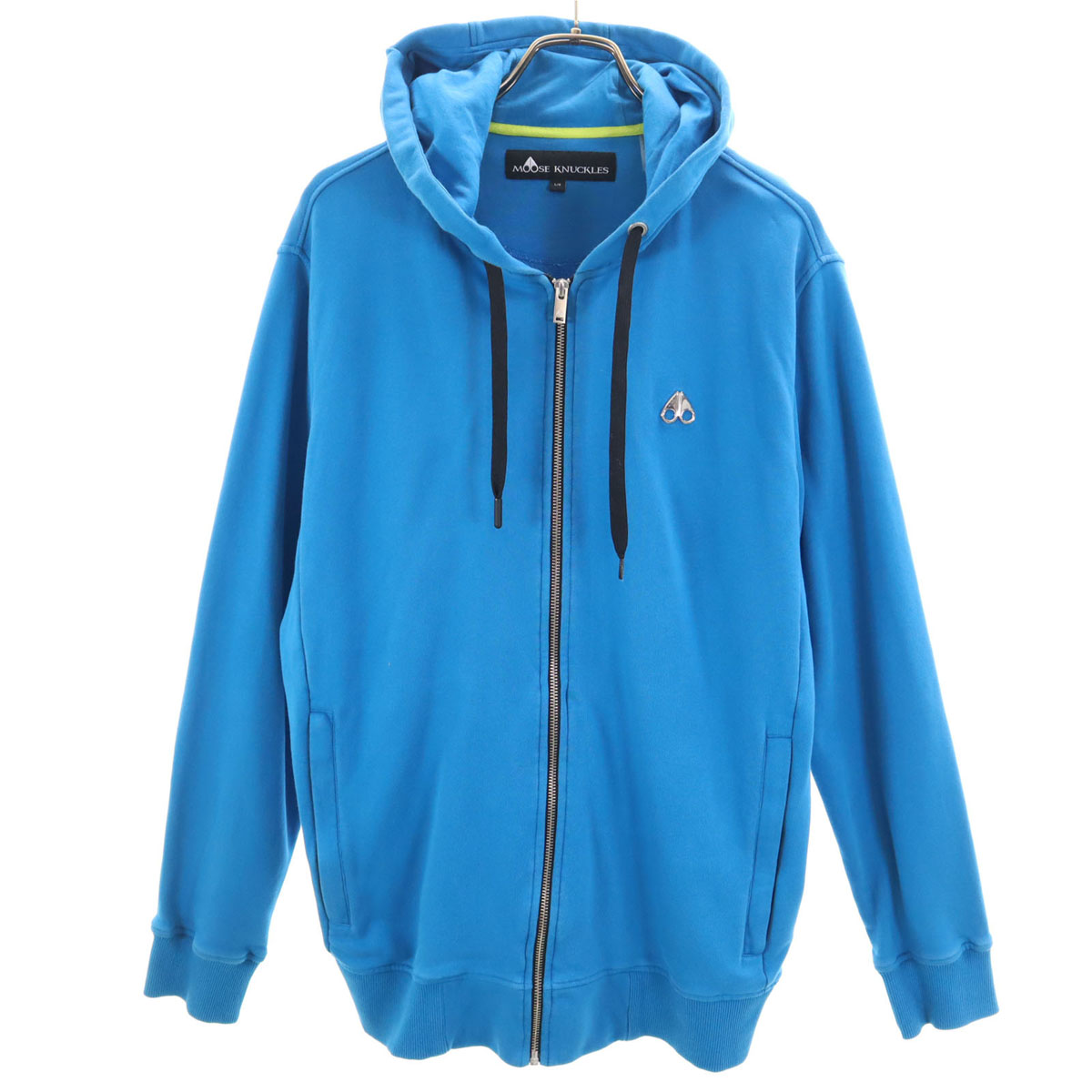 古着 MOOSE KNUCKLES ムース ナックルズ ポルトガル製 長袖 ジップパーカー L ブルー メンズ 【中古】