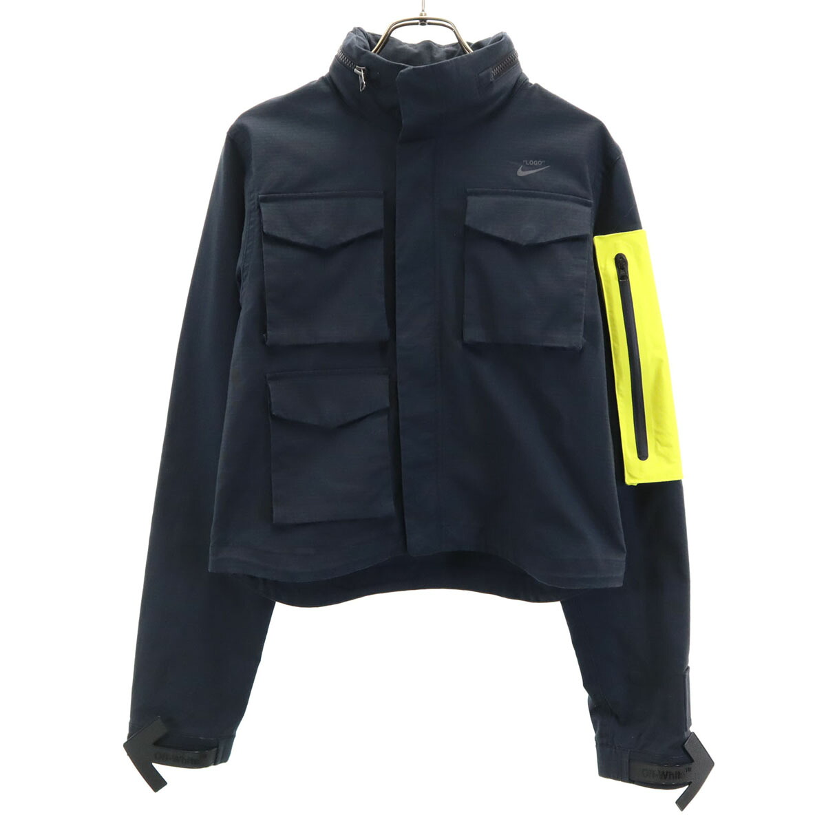 古着 NIKE ナイキ OFF WHITE オフホワイト コラボ ランニング ジャケット S ブラック レディース 【中古】｜Bellis