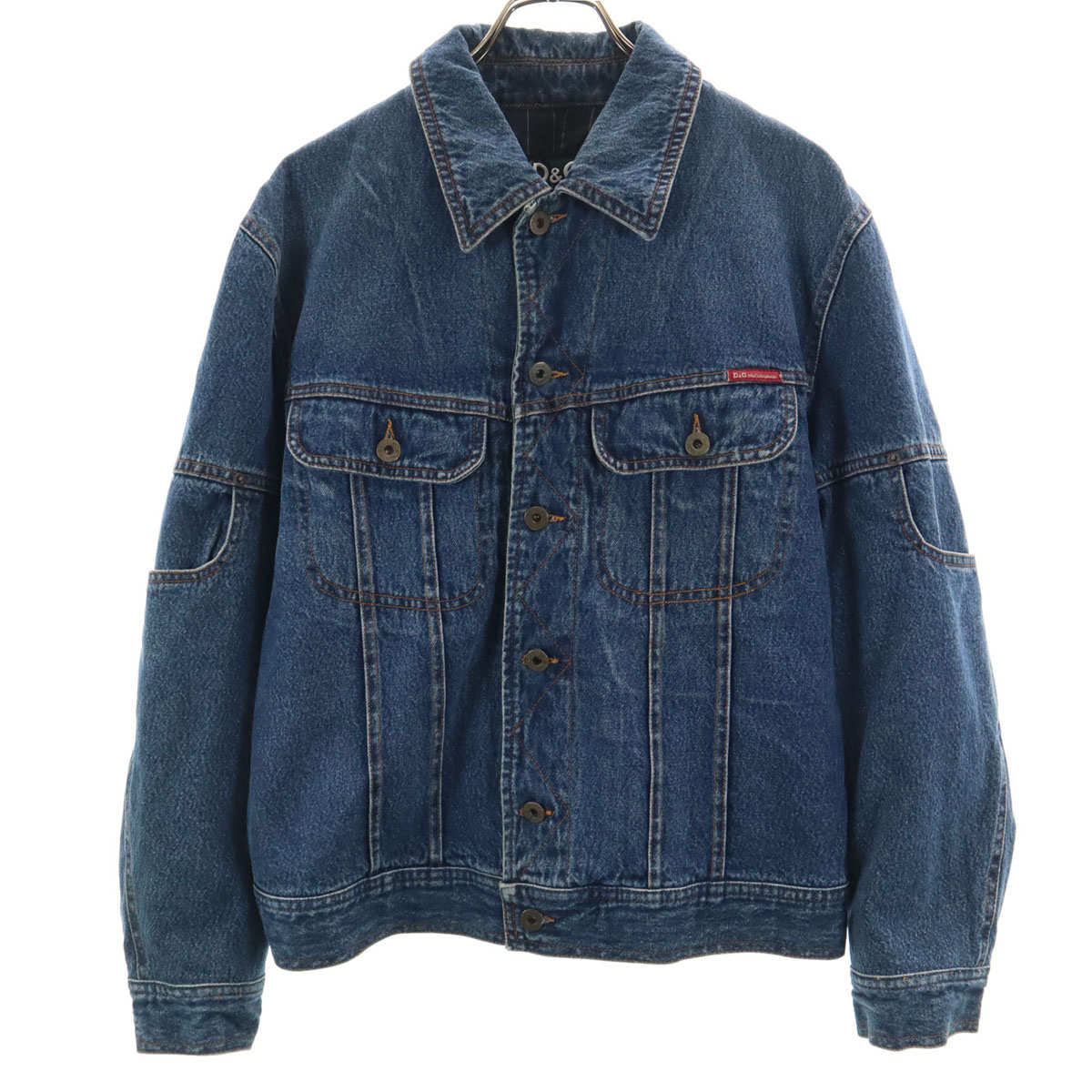 DOLCE&GABBANA ダメージ加工 デニムジャケット イタリア製 DOLCE&GABBANA ダメージ加工 デニムジャケット イタリア製