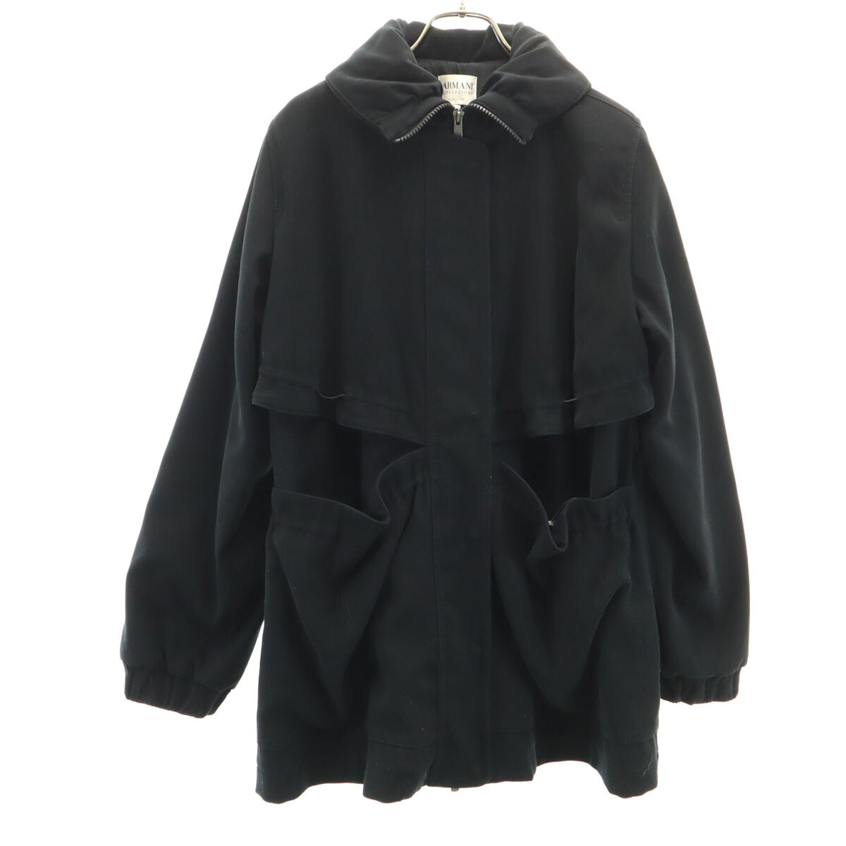 古着 ARMANI アルマーニ イタリア製 ジップジャケット 38 ブラック レディース 【中古】｜Bellis