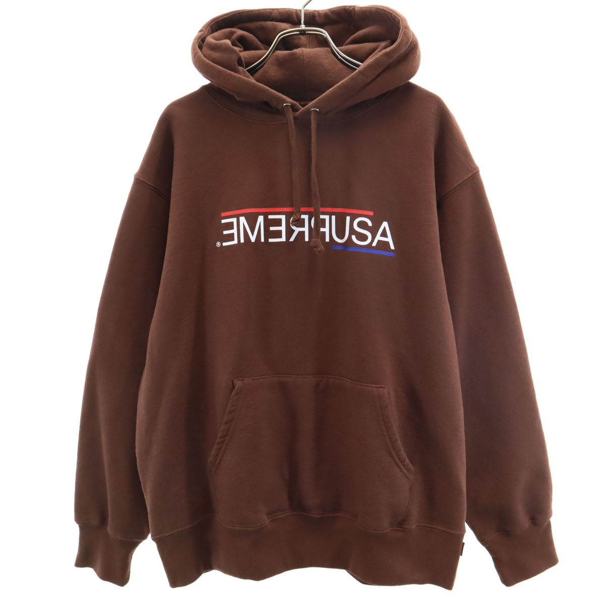 古着 Supreme シュプリーム カナダ製 長袖 スウェットパーカー S ブラウン 裏起毛 メンズ 【中古】|Bellis