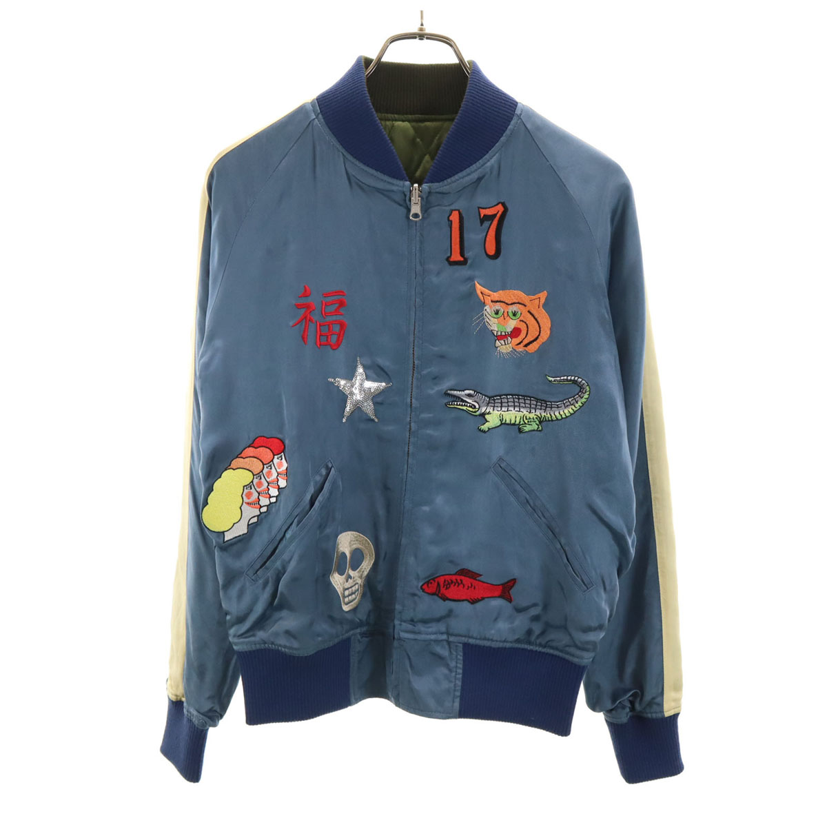 楽天市場】古着 Hoshihime ホシヒメ 刺繍 中綿 スカジャン F ブラック