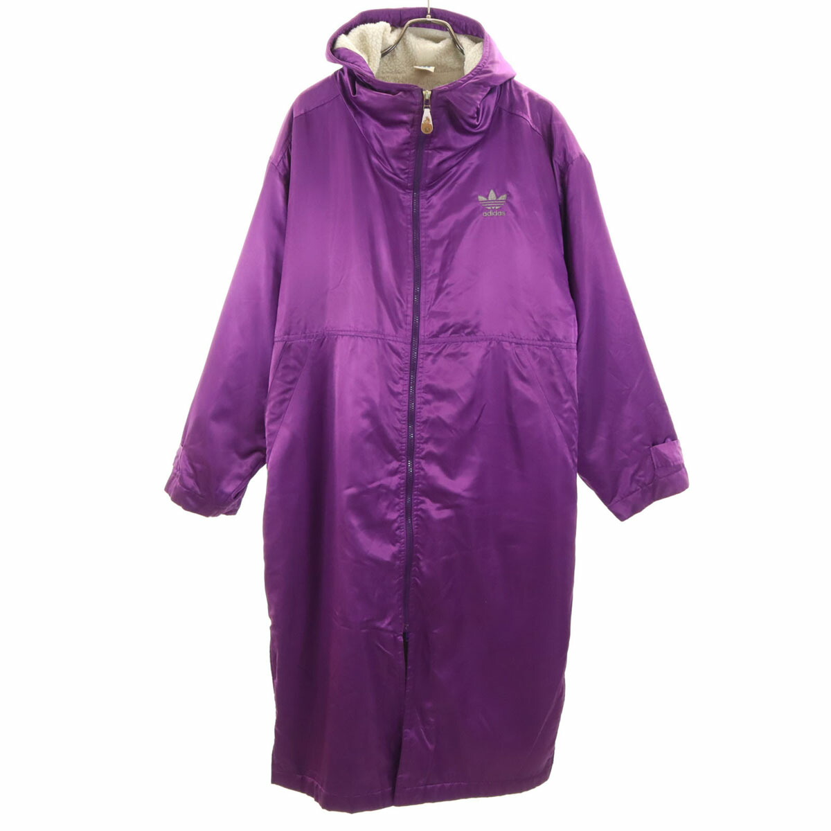 希少XL★90s アディダス ベンチコート デサント製 裏地ボア ビッグロゴ 希少XL☆90s アディダス ベンチコート デサント製 裏地ボア ビッグロゴ