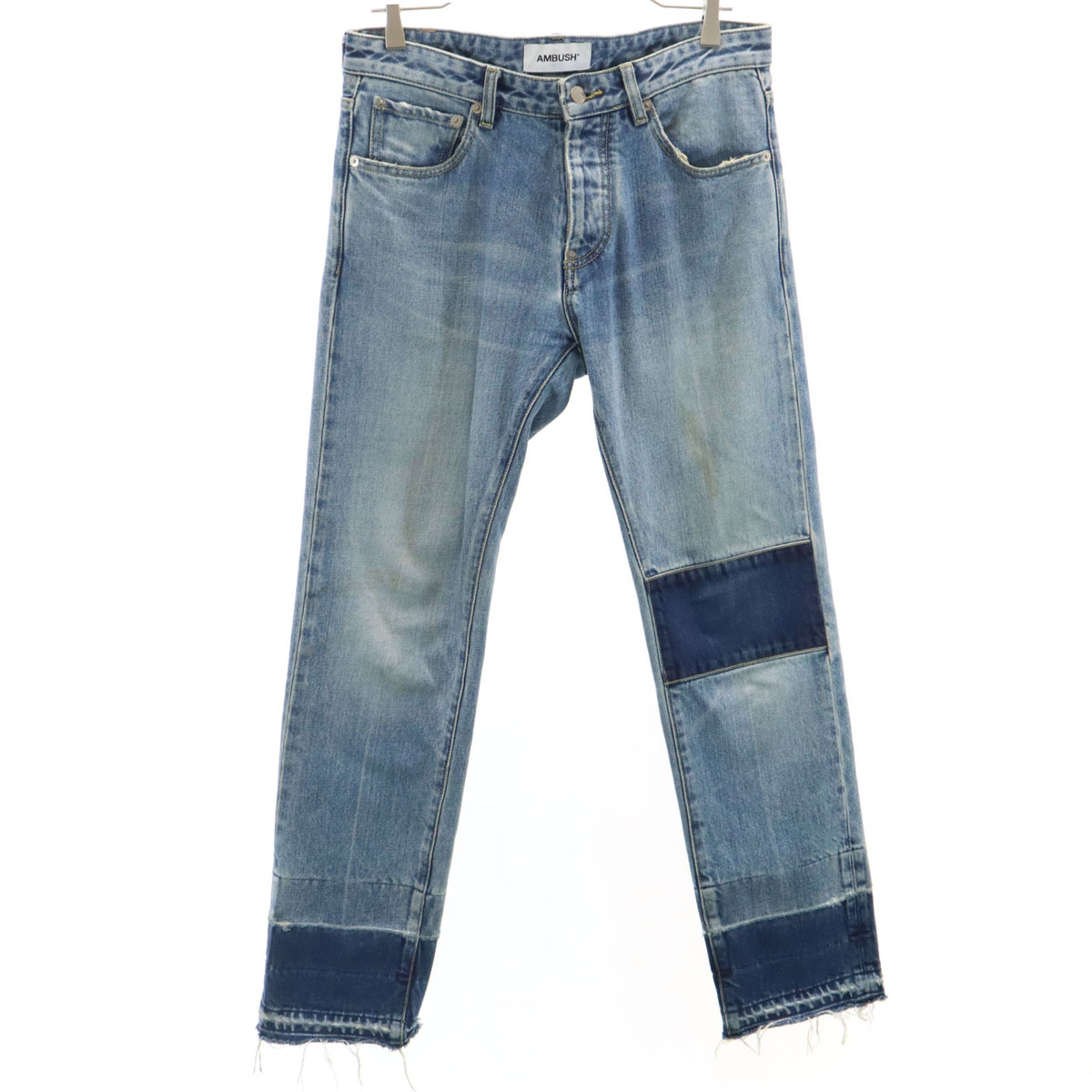 古着 AMBUSH アンブッシュ 日本製 カットオフ加工 ストレートデニムパンツ 1 ウォッシュブルー ジーンズ メンズ 【中古】|Bellis
