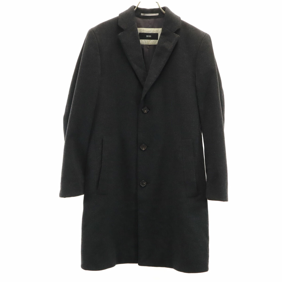 訳有　HUGO BOSS ネイビー ウール スタンドカラーコート♪ 楽天市場】HUGO BOSSヒューゴボス 国内正規○10192381 カシミヤ混