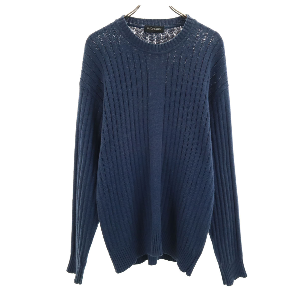 古着 YVES SAINT LAURENT イヴサンローラン 90s 日本製 シルクブレンド オールド 長袖 セーター LA ブルー ニット メンズ 【中古】｜Bellis 6,970円