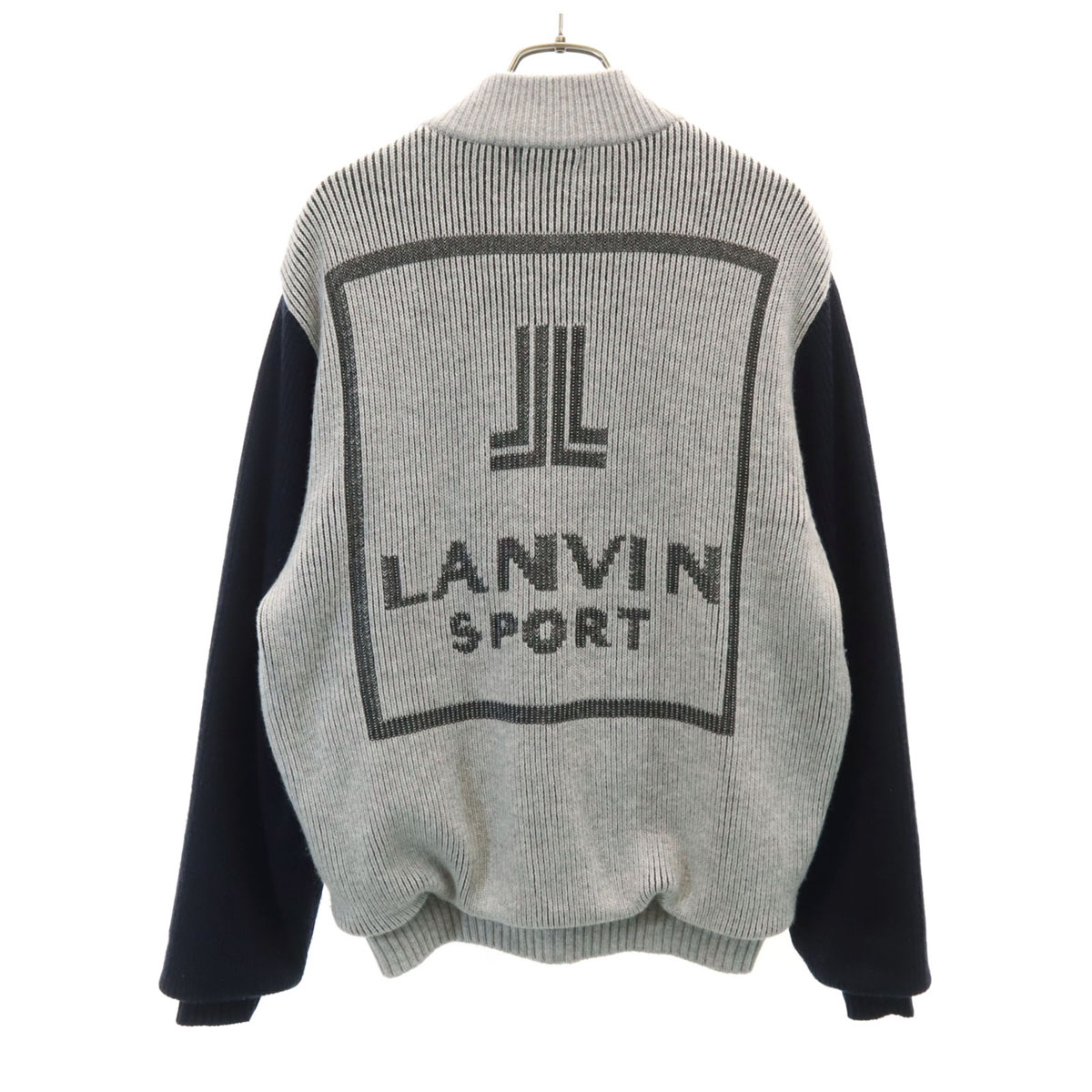 古着 LANVIN SPORT 幽客現金前貸し極点 うしろ側ロゴタイプ 編み物上衣 40 薄墨色 メンズ 【中古】 メンズファッション-コート・ジャケット
