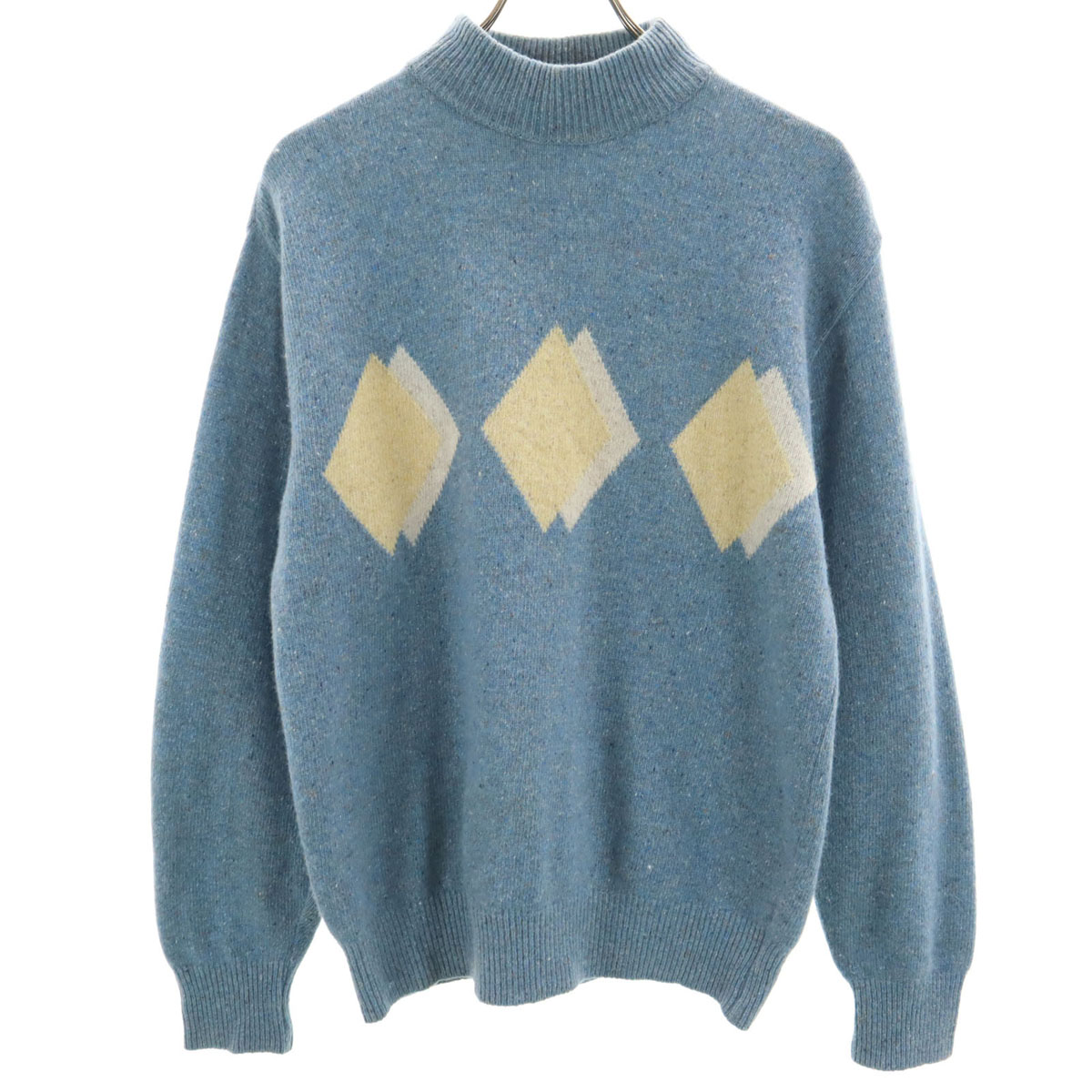 古着 Christian Dior MONSIEUR SPORTS クリスチャンディオール ムッシュ スポーツ 90s オールド 長袖 モックネック セーター M ブルー ニット メンズ 【中古】｜Bellis