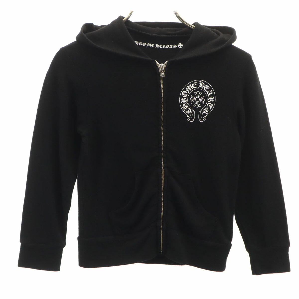 古着 CHROME HEARTS クロムハーツ 長袖 ジップパーカー 4T 黒いこと キッズ 【中古】 【PD】